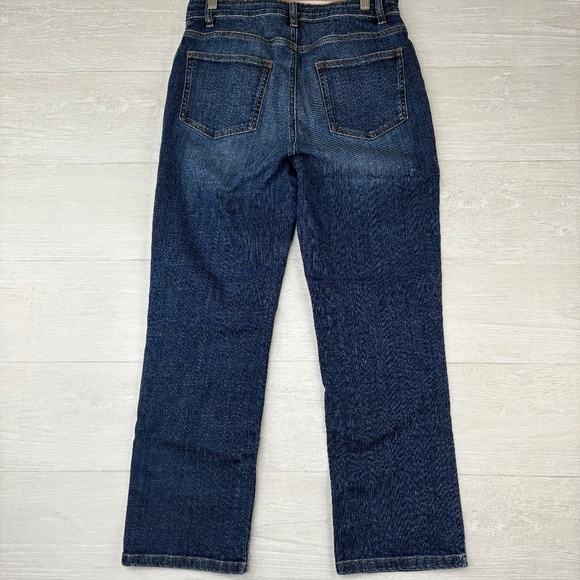 Eileen Fisher Women's Dark Denim Straight Leg Stretch Jeans Organic Cotton Sz 8 - Picture 7 of 10